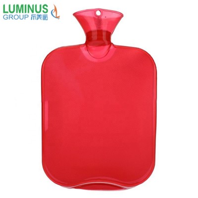 Pink transparent 1000ml pvc hot water bottle