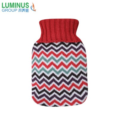 Customized patterns ripples knitted material hot water bottle bag  cover