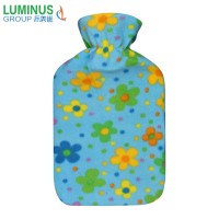 hot sale factory price rubber hot water bag bottle with fleece cover