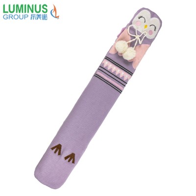 long hot water bottle rubber long hot water bag with knitted jacquard owl cover