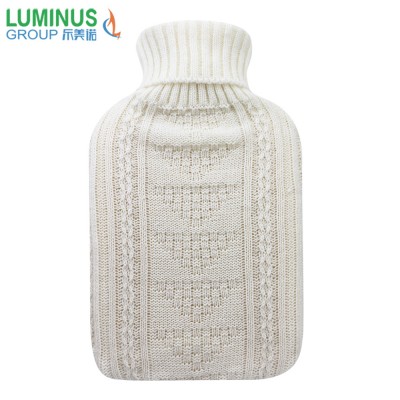 Multi Color knitted hot water bottle bag cover for prolong time warmth