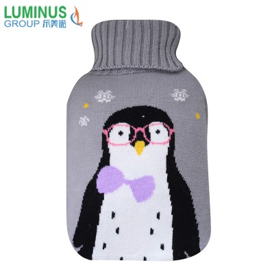 Lovely and cute animal image knitted hot water bottle cover