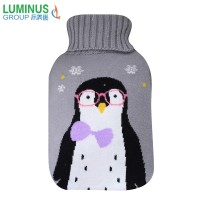 Lovely and cute animal image knitted hot water bottle cover